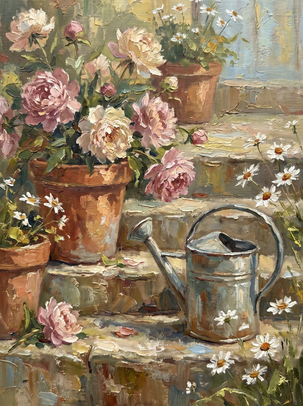 Cottage garden oil painting, Quill & Folio Originals