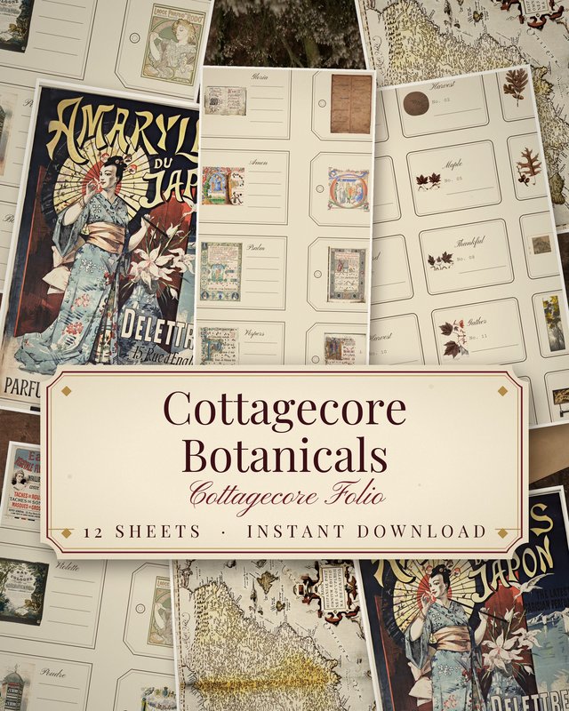 Cottagecore Botanical Ephemera Pack