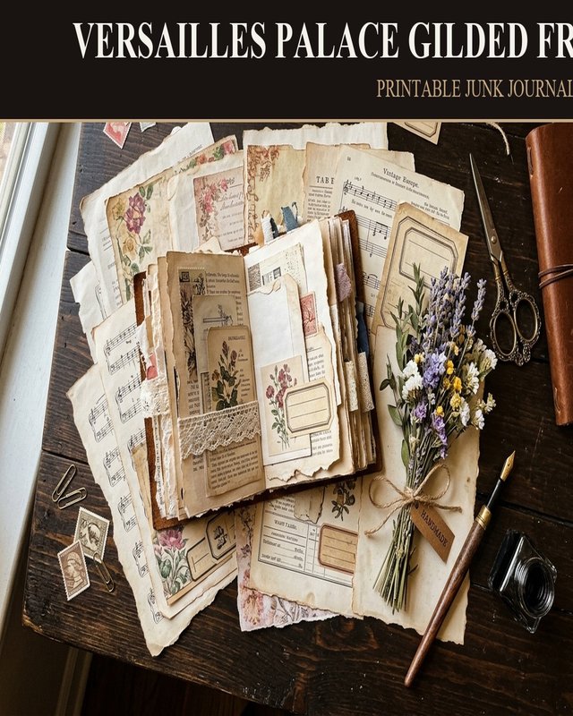 Versailles Palace Gilded French Damask Journal Kit